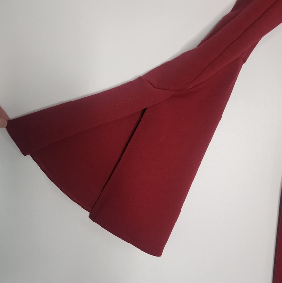 Mika Mindel Red Cold Shoulder Flare Sleeve Dress - Picture 7 of 7